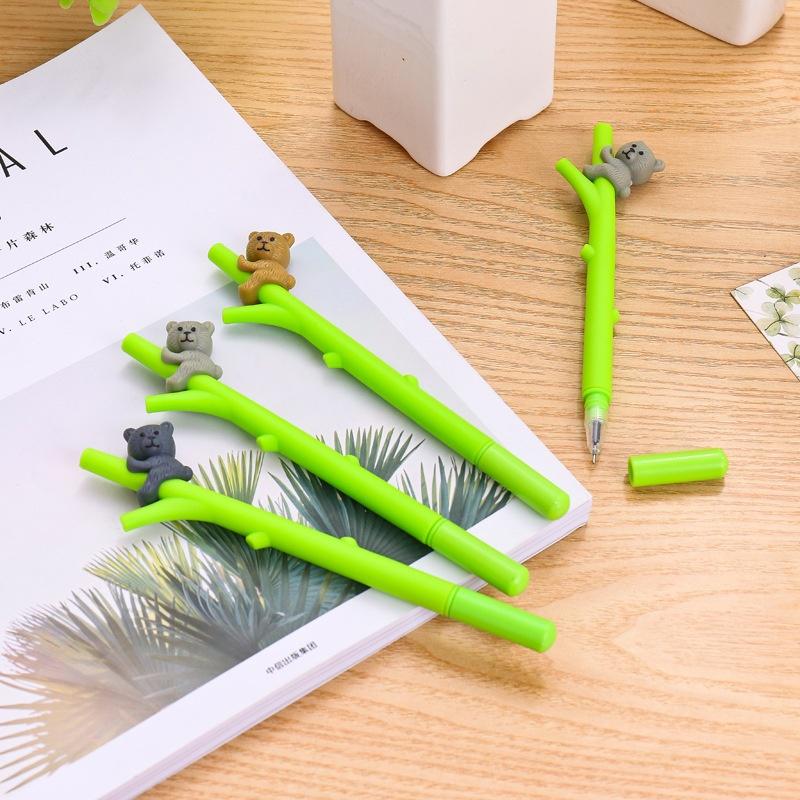 4 Stück/8 Stück Niedlicher Bär Gelstift zum Schreiben 0,5 mm Rollerball Schwarze Farbe Stift Büro Kawaii Zubehör