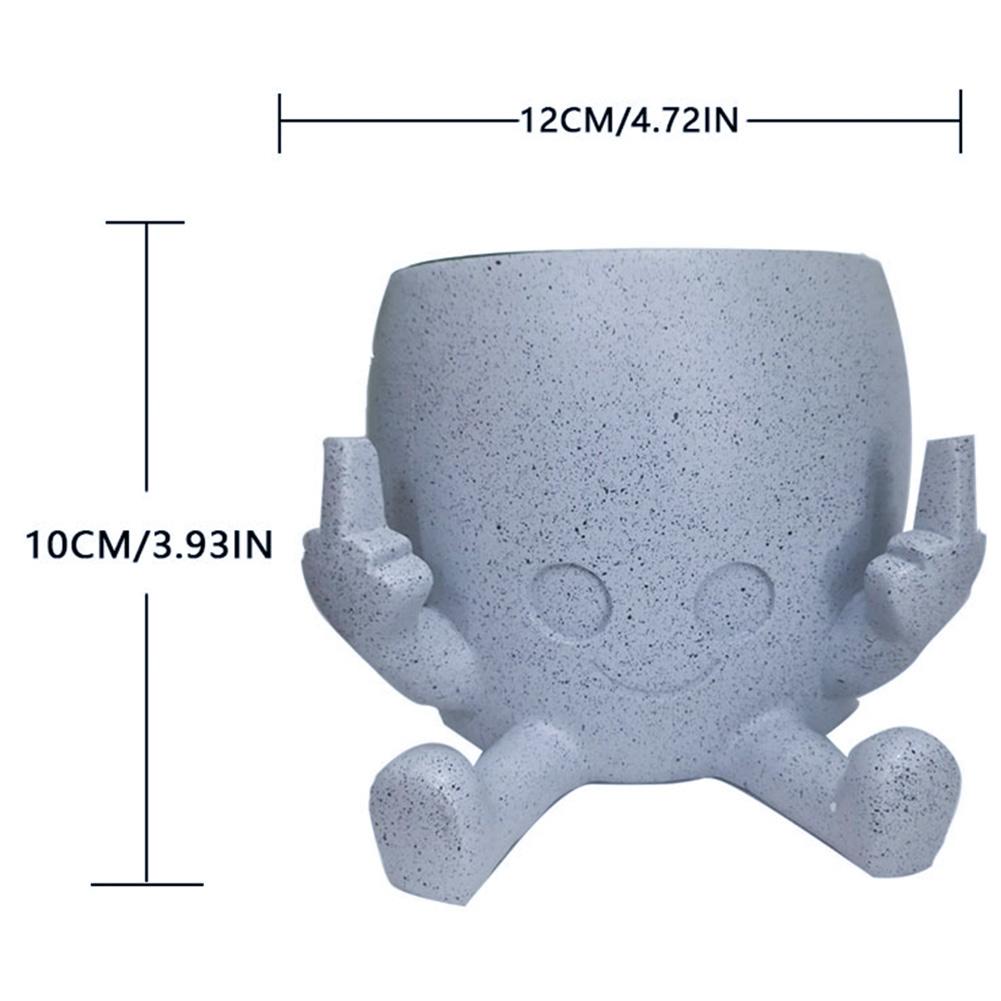 Middle Finger Succulent Planter Pot Cute Mini Table Decoration Mini Little Person Flower Planter Creative for Home Office