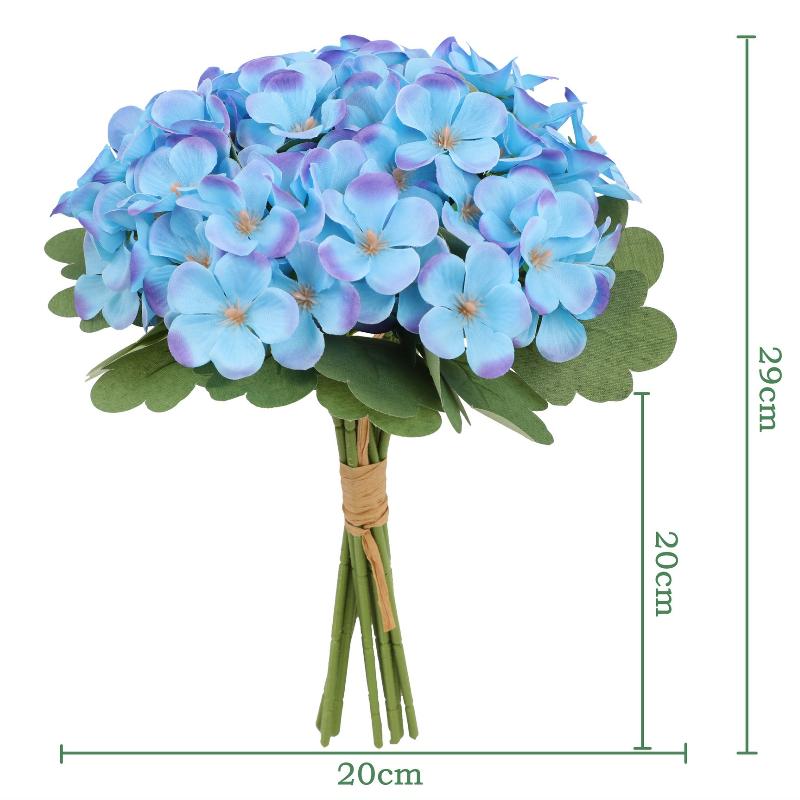 12PC/Bundle Silk Hydrangea Flowers Bridal hand Bouquet Retro Table Vase Flower Decor for Wedding Decora Room Balcony DIY Bouquet