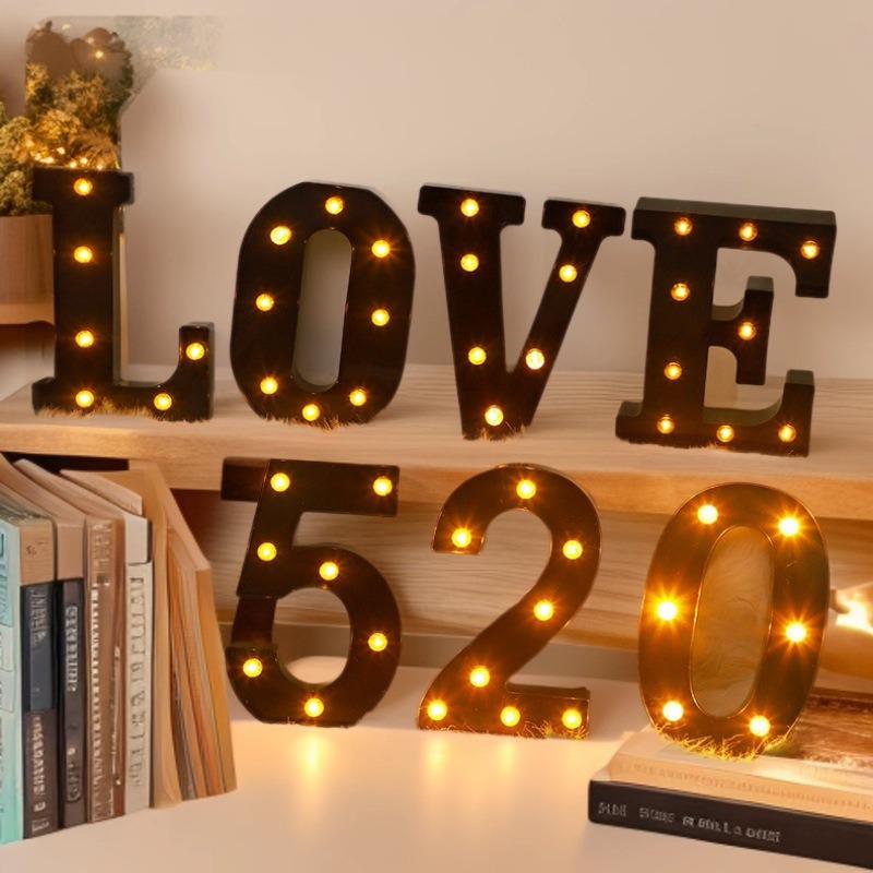 Cross-border Hot-Selling Black LED Letter Lamp for Proposal, Festival Decoration, and Ambiance Arrangement