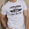 Summer Men's 100 Cotton Casual Loose Plus Size SINCE 1973 Pattern Printed Sports Comfortable Round Neck Short Sleeved T-shirt
