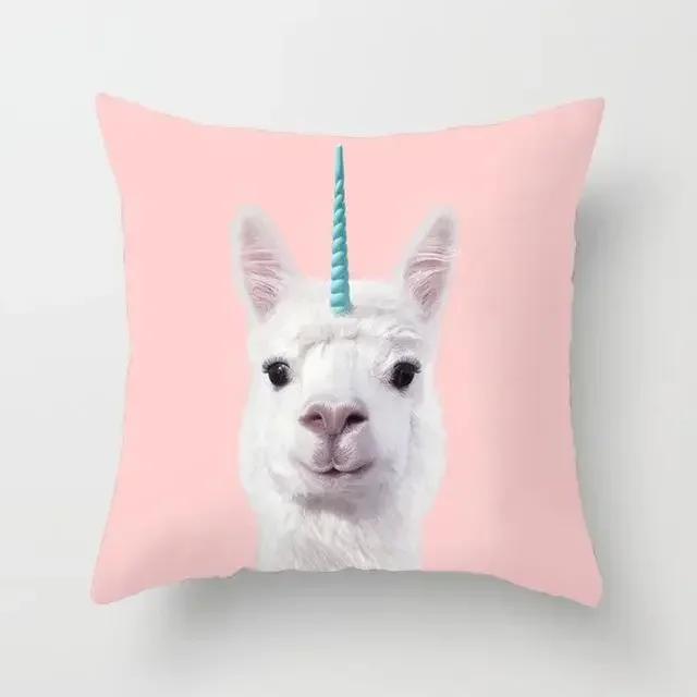 Cartoon Animal Unicorn Decoration Pillowcase Cushion Cover Home Giraffe Sofa Car Llama Alpaca Party