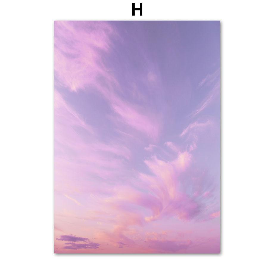 Lavendel Lila Strand Landskap Naturliga affischer och utskrifter Dukmålning Väggkonstbilder för vardagsrum Heminredning