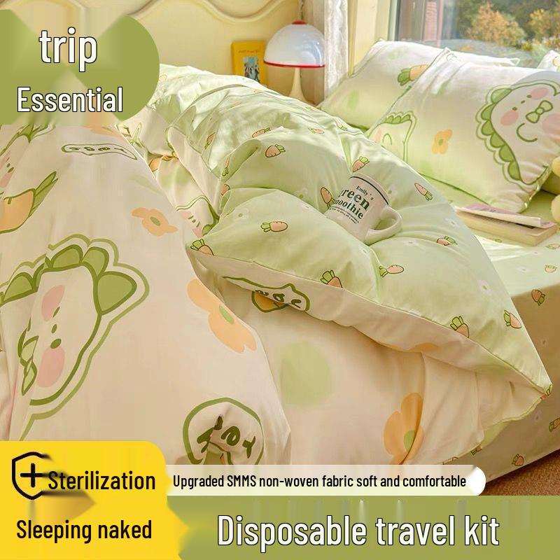 Portable Hotel Bedding Set: Disposable Bed Sheets, Duvet Covers, Pillowcases - Perfect for Travel and Business Trips, Compressed for Convenience