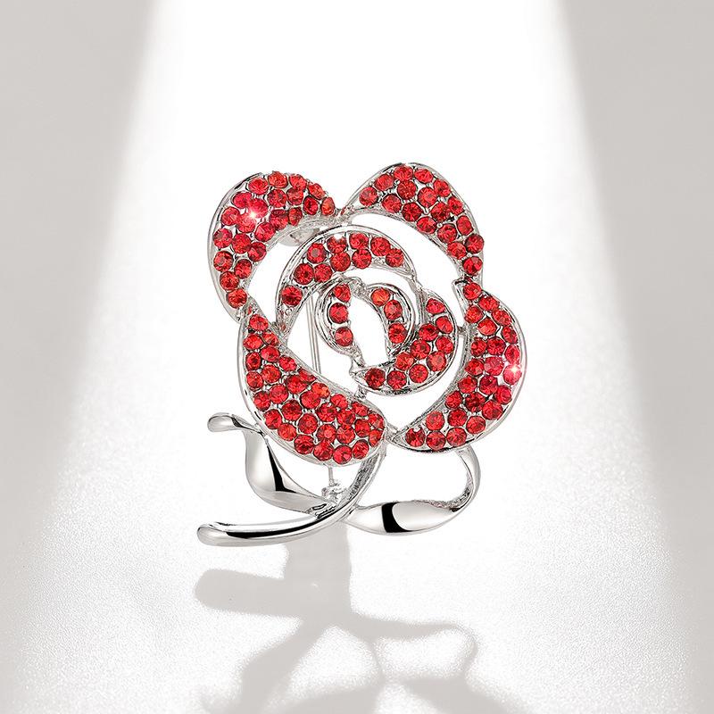 Bo Xin Yun Rhinestone Rose Brooch: Valentine s Day Suit Accessory
