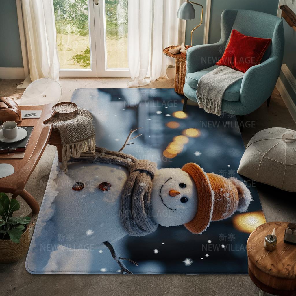 House Entrance Carpet Home Door Mat Living Room Bath Foot Bathroom Non-slip Water Absorption Rugs Bath Merry Christmas Winter