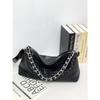 Large Capacity Woven Leather Tote Bag Chain Strap Crossbody Commuter Women