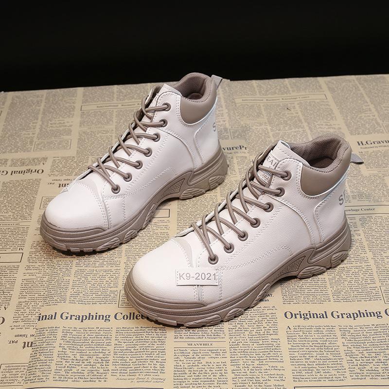 

Новая модная женская обувь, повседневные уличные короткие ботинки, удобная обувь для ходьбы 40 белый/коричневый