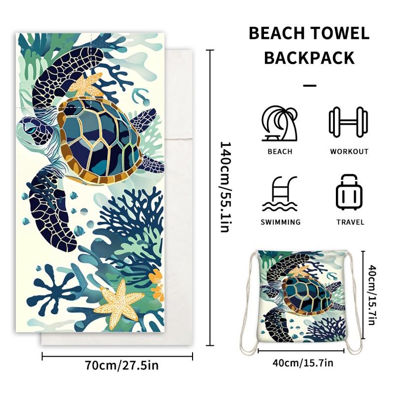 

1 шт. Turtle Beach Towel Holiday Beach Anti-fouling Anti-sand Швидковисихаючий подорожній багатофункціональний пляжний рушник для плавання 70*140cm