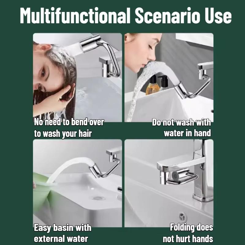 Universal Kitchen Faucet Extender 360° Adjustable Swivel Stainless Steel Splashproof Dual Mode Bathroom Sink Accessories