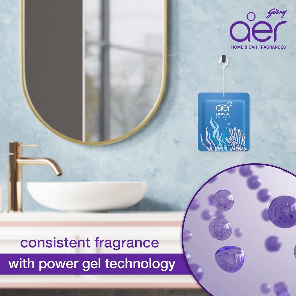 Godrej Aer Power Pocket 5pcs Bathroom Freshener 10g Pack of 1 Long Lasting Toilet Odour Neutralizer