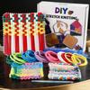Kit de tissage avec corde élastique DIY pour enfants – Jouet créatif éducatif pour fabriquer des sacs Sous-verres Portefeuilles avec des cordes élastiques colorées