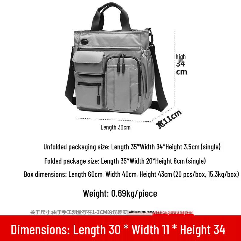 Men's Lightweight 14-inch Laptop Briefcase: Large Capacity Crossbody Shoulder Bag for Business Trips