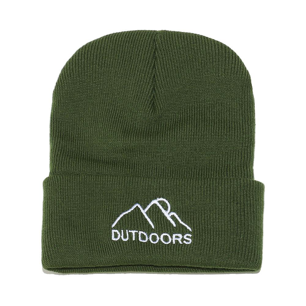 

Temu осенне-зимняя шерстяная шапка для улицы, альпинизма, с вышивкой пика, пуловер, с защитой ушей, вязаная теплая шапка мужская M（56-58cm） армия зеленый