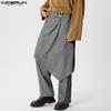 INCERUN Herren Reißverschluss Unregelmäßige Lagen Lässige Lange Gerade Hosen Hose