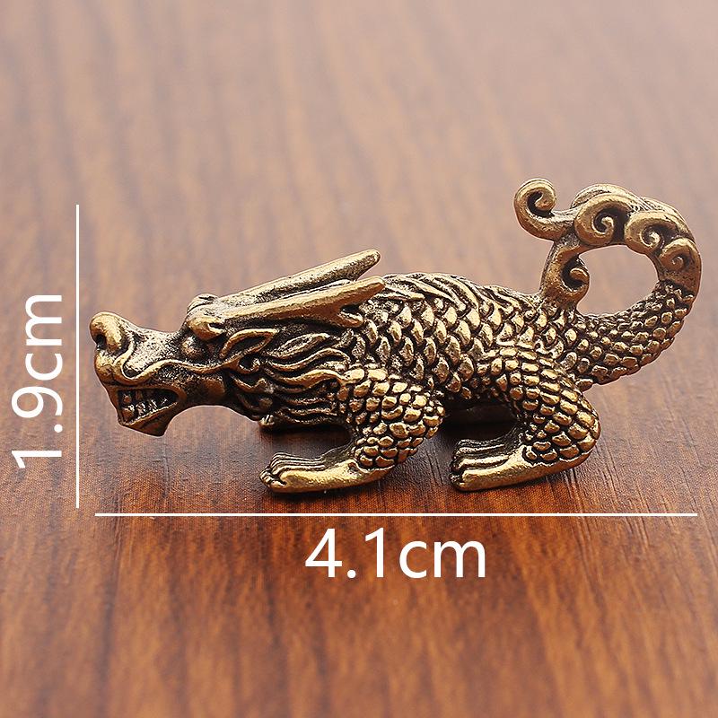 Brass Dragon Nine Sons Keychain and Yazi Taotie Car Ornament Gift
