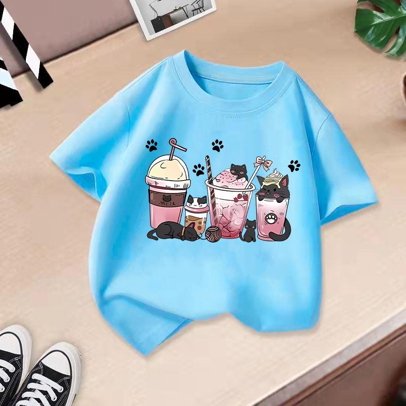 Kid T Shirt Printed Children T-shirt Kids 100% Cotton Clothes Tops 2-13Y Loose-fit Casual Crew Neck Short-sleeve T-shirt