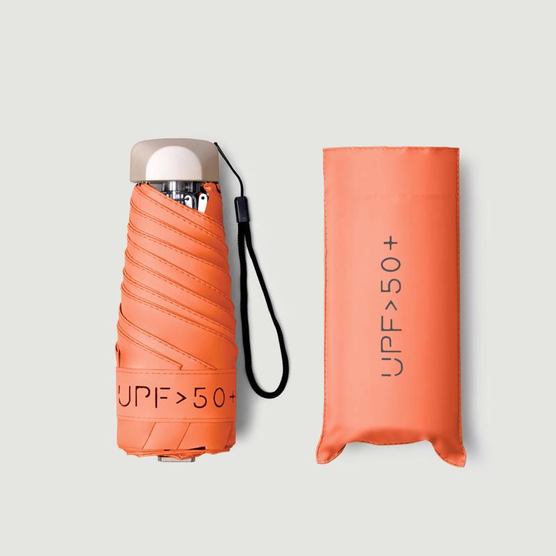Compact Folding Umbrella 15cm Mini Portable Six-Fold Design Lightweight Travel Rain Sun Protection with Small Size and Easy Carry