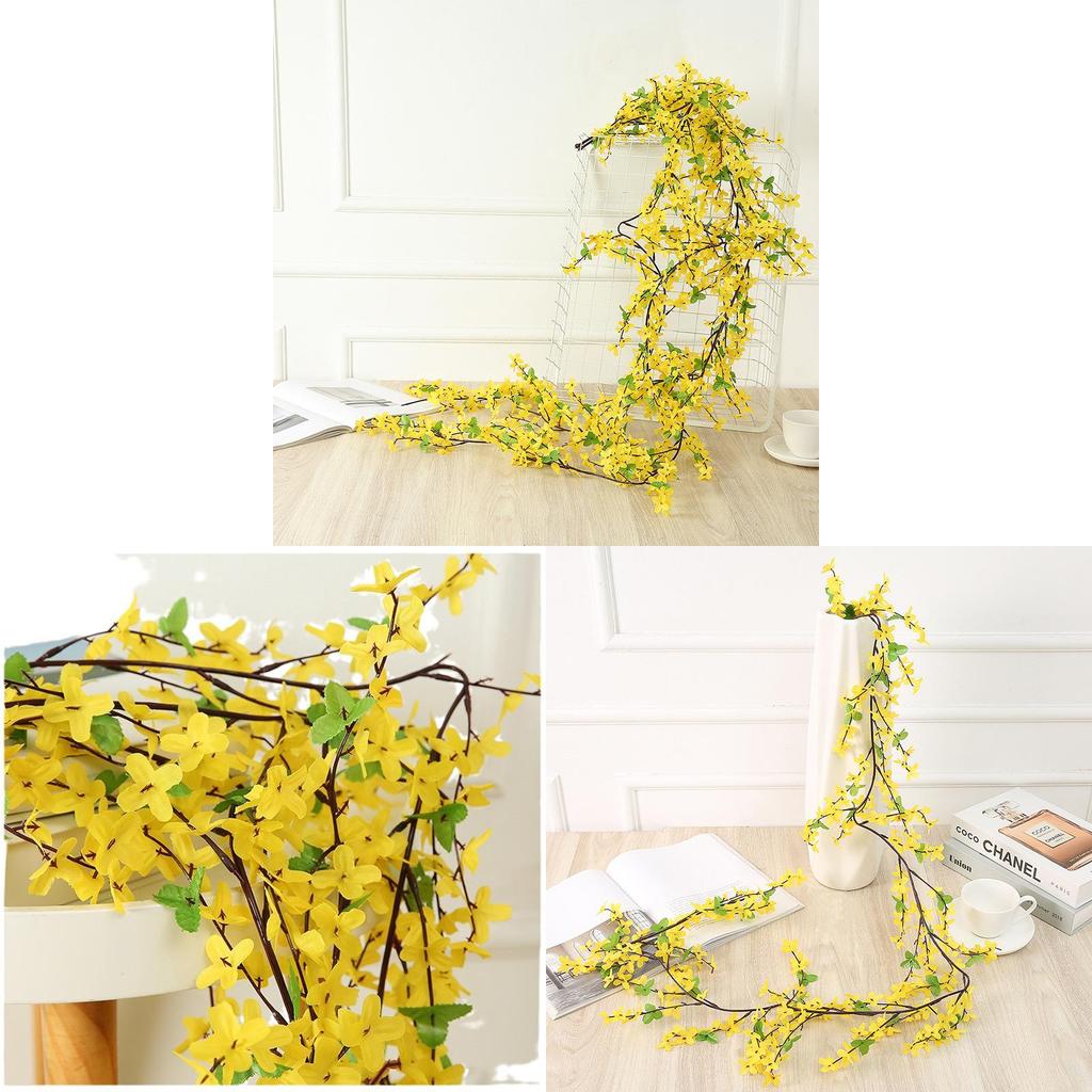 Faux Spring Blossom Vine With Yellow Flowers For Wedding Decor And Photo Shoots