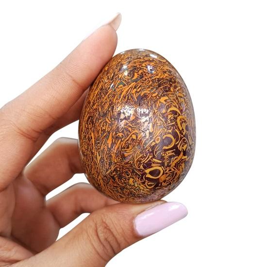 Healing Mariam Jasper Crystal Eggs Polished Gemstone Crystals Mariam Jasper Stone Egg with Stand for Decorative Crystal At Home Décor