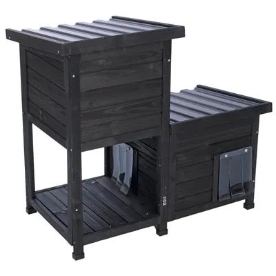 Casa per Gatti TIAKI Minuit a Due Piani, 91,5 x 49 x 82,5 cm