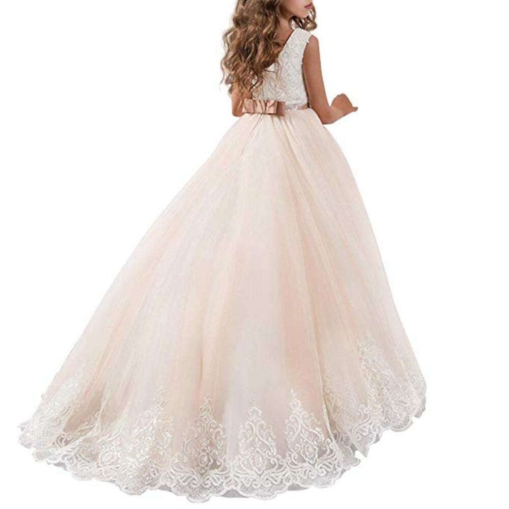 Popular All-Season Puffy Princess Dress for Girls (Ages 3-14) with Train