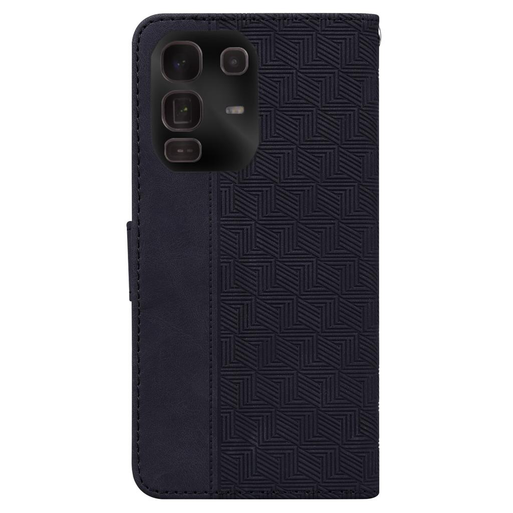 For Infinix Note 50 Pro+ 5G Case Geometry Pattern Leather Wallet Phone Cover with Wrist Strap