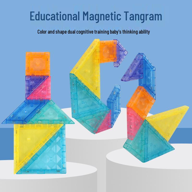 Magnetic Tangram Geometric Building Blocks: 3D Puzzle Toys for Children's Early Education