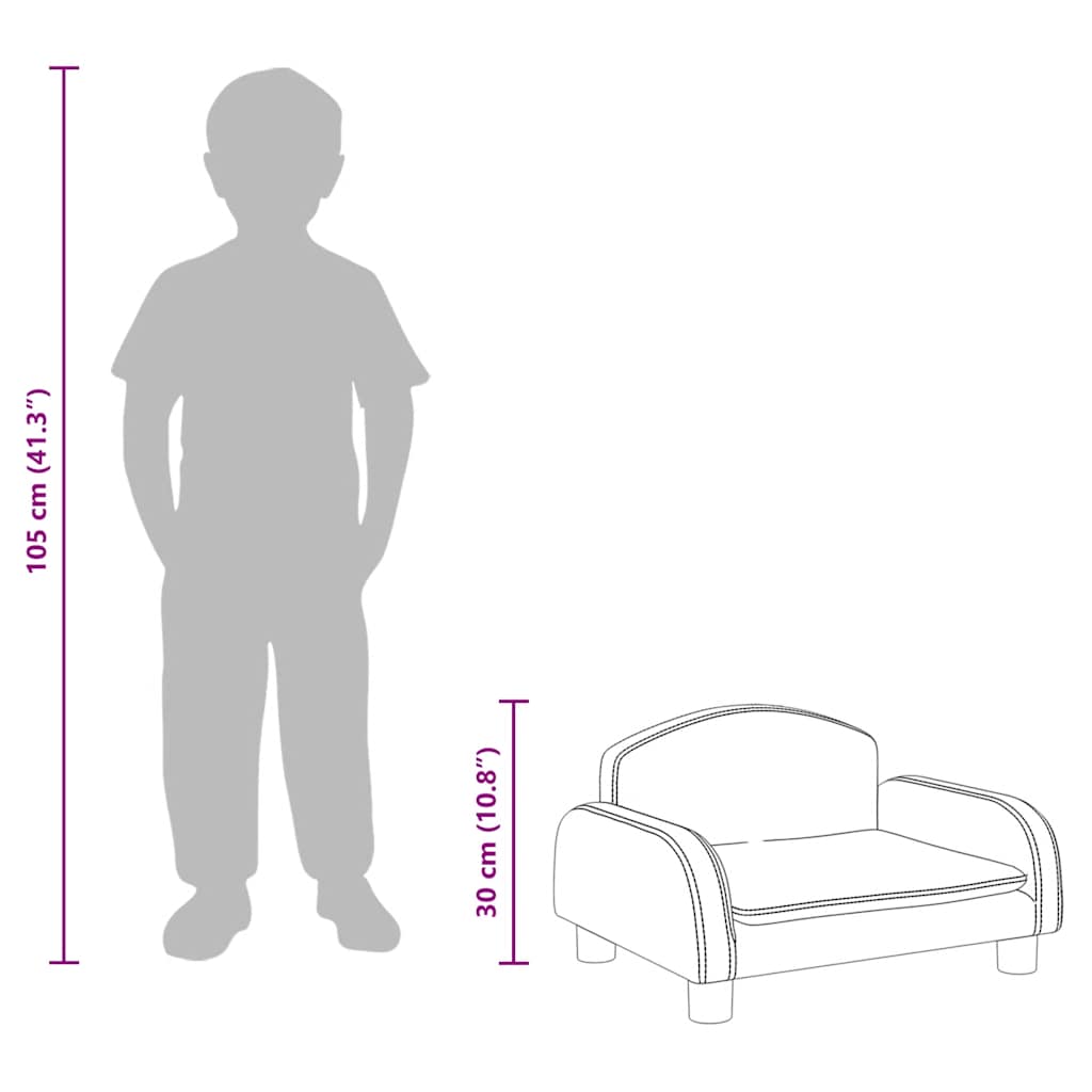 Kids Sofa Brown 50 x 40 x 30 cm PU Leather