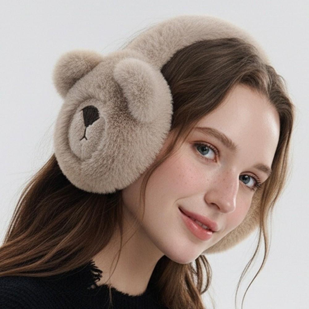 Thicken Bear Plush Earmuffs Windproof Cold-proof Ear Mask Portable Winter Ear Warmer  Holiday Gifts