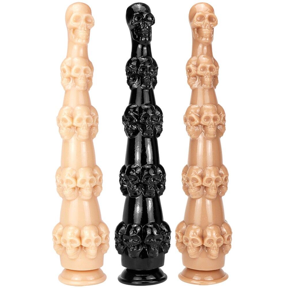 Strap on Huge Dildo for Anal Skull Sex Adult Toys Black Dragon Penis Fisting Sex Toys for Realistic Dildo Big Dick Fetish