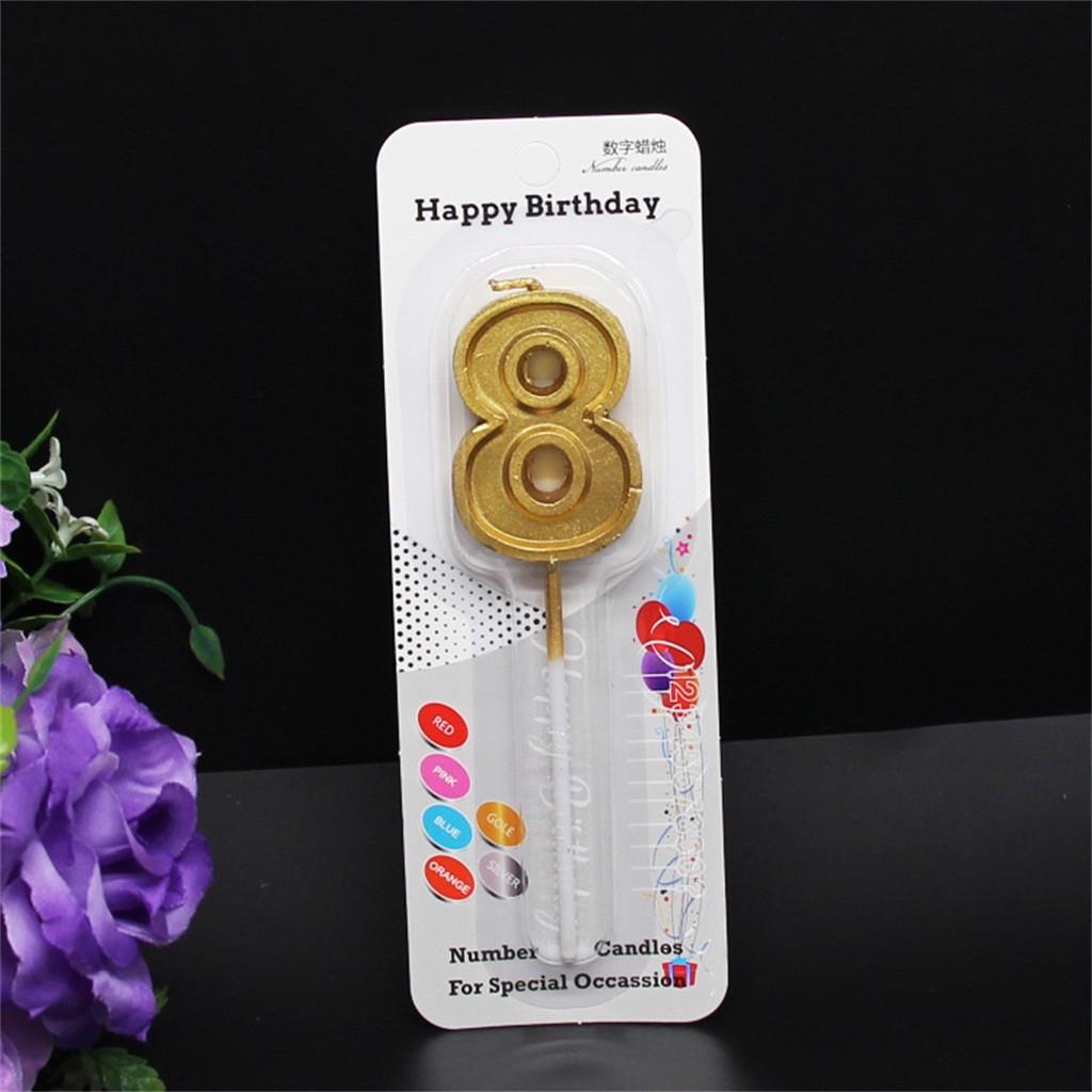 (SU)Glitter number küünlad Kuldne number 0-9 sünnipäevapeoküünla tort