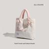 New Corduroy Women's Embroidery Versatile Cute Student Class Large Capacity Shoulder Bag Handbag