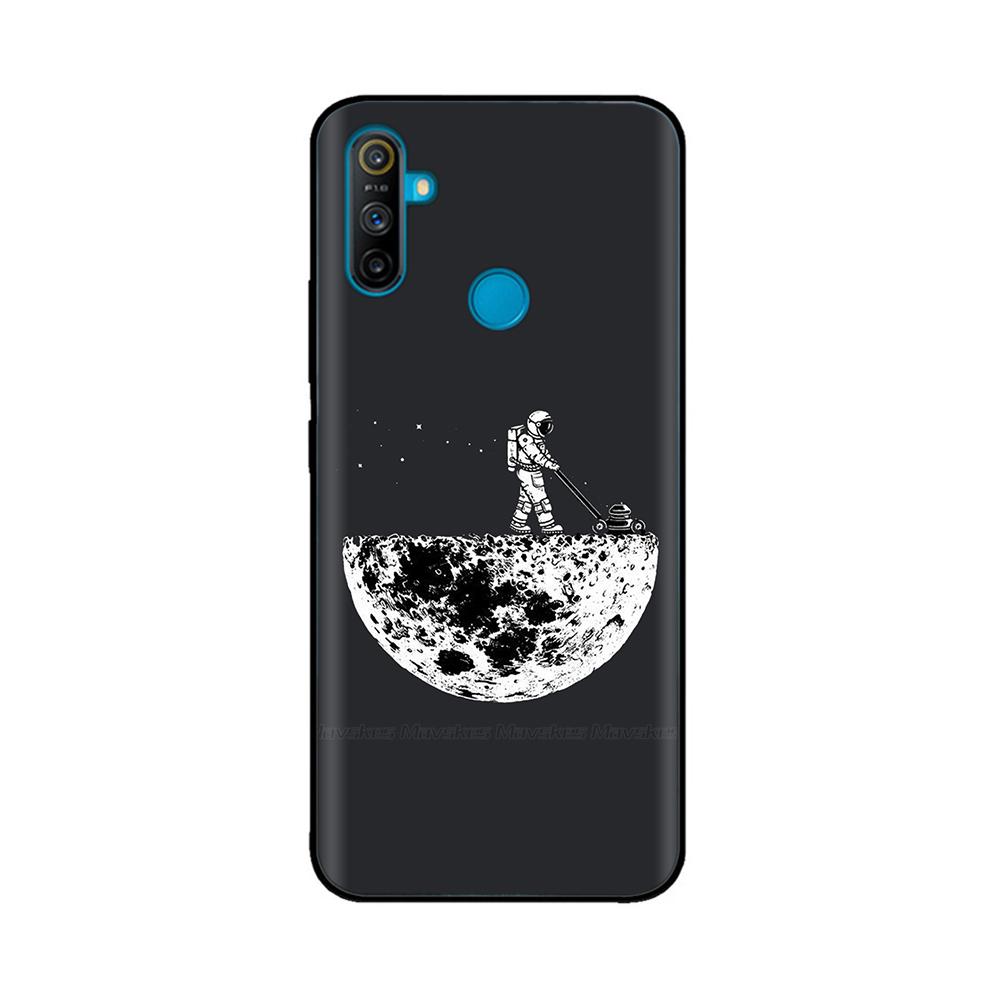 Etui do Realme C3 Miękkie Czarne Silikonowe TPU Wzór Tylna Klapka Do OPPO Realme C3 RMX2020 C 3 RealmeC3 Malowane Etui na Telefon Fundas