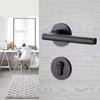 Split Silent Door Lock Door Hardware Black Space Aluminum Door Handle Interior / Bedroom Door Lock