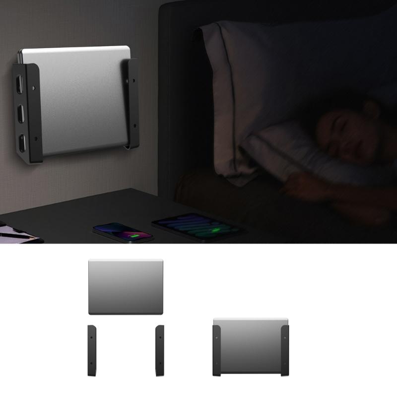 Multipurpose ABS Notebook Holder Kit, Secure Wall or Desk Mount Strong Metal Support for Laptop Tablets