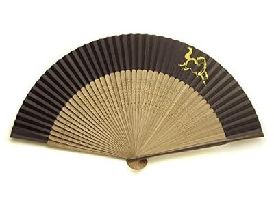 Kyo Fächer für Made in Paper Double Craftsman Japanischer Musterfächer, Pferd, Männer, Japan, Kyoto, Herrenfächer, Beidseitig, Handgefertigt,