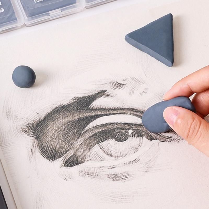 Professional Drawing Eraser 3Pcs Kneadable Art Erasers with Storage Boxes for Portrait Sketching School Notes and Studio Drafting