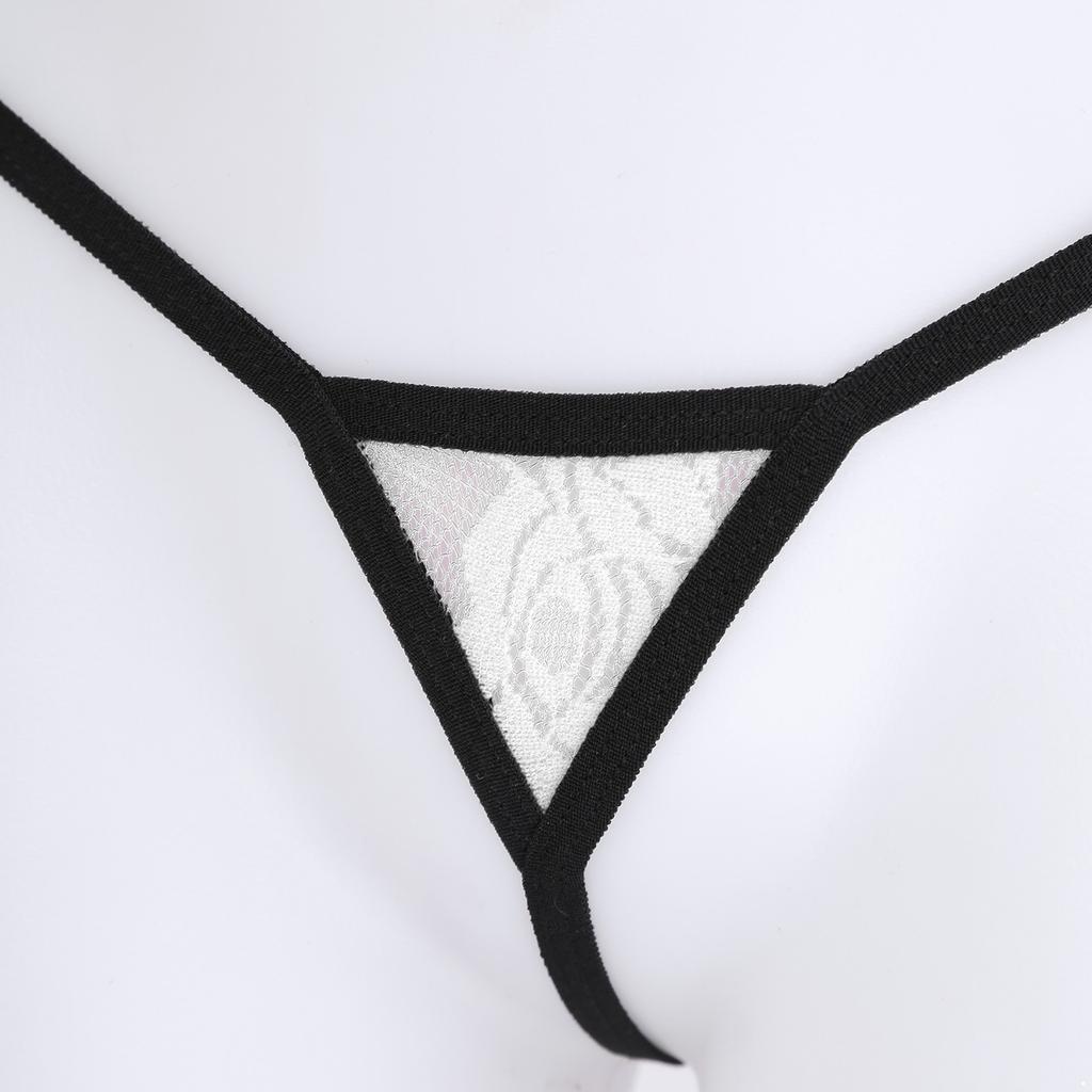 Womens See Through Lace Micro Thongs G-String Low Waist Elastic Waistband T-Back Lingerie Underwear