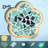 Mosaic Craft Coaster Making Kit for Adults DIY Glass Mosaic Tiles Kits Ceramic Art Bulk Materials Package for Women Kid Seniors Handmade Gifts