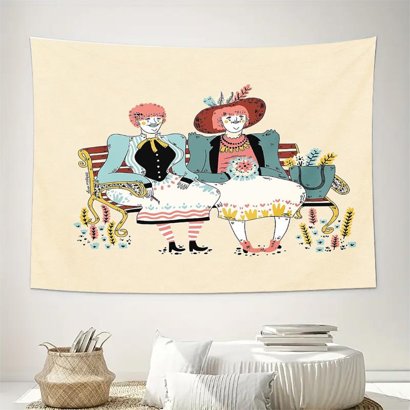 Bohemian Tapestry Vintage Floral Wall Hanging Aesthetic Room Decor Nature Landscape Wall Art Home Textile Couch Cover Bedroom De