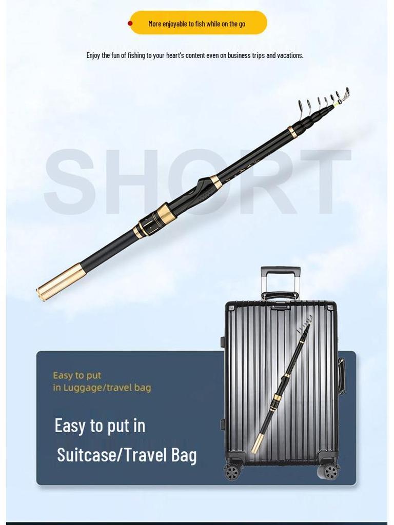 Fulaide Carbon Fiber Mini Rock Fishing Rod for Shore Casting with Sliding Float