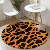 Leopardenmuster Runder Teppich Teppich Rotes Herz Flecken Druck Heimdeko Teppich Weich Rutschfest Mode Bodenmatte für Wohnzimmer Schlafzimmer