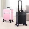 Rolling Makeup Case Large Capacity Cosmetic Trolley Lockable Aluminum Makeup Organizer Box Multifunctional Cosmetic Trolleys