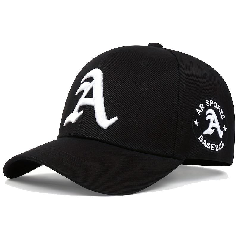 

1Piece Unisex Gothic Letter A Embroidery Baseball Cap Outdoor Adjustable Sunscreen Leisure Hat Spring Autumn Travel Vacation