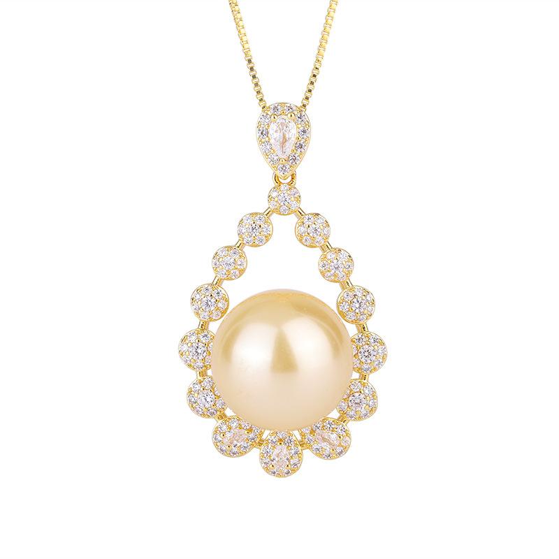 CMM Exquisite Zirkonia Silber Farbe Gold Farbe Anhänger Halskette für Frauen