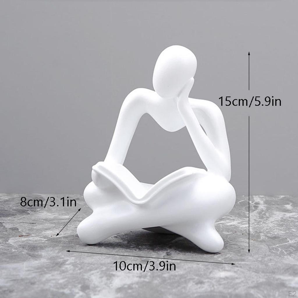 Creative Abstract Thinker Statue Figurine for Desktop Tabletop Living Room Shelf Office Bedroom