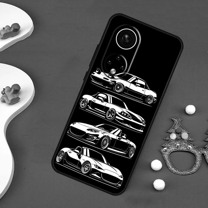 JDM Drift Car Case For Honor 200 Lite 50 70 90 X9c X9b X9a X8a X8b X7a X6a X8 X9 Magic 7 5 6 Pro Cover