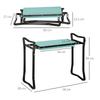 Kneeling Bench for Gardening Foldable Garden Stool Tool Bags Padding Knee Aid Load Capacity Up To 150 Kg Work Stool Garden Bench for Kneeling &
