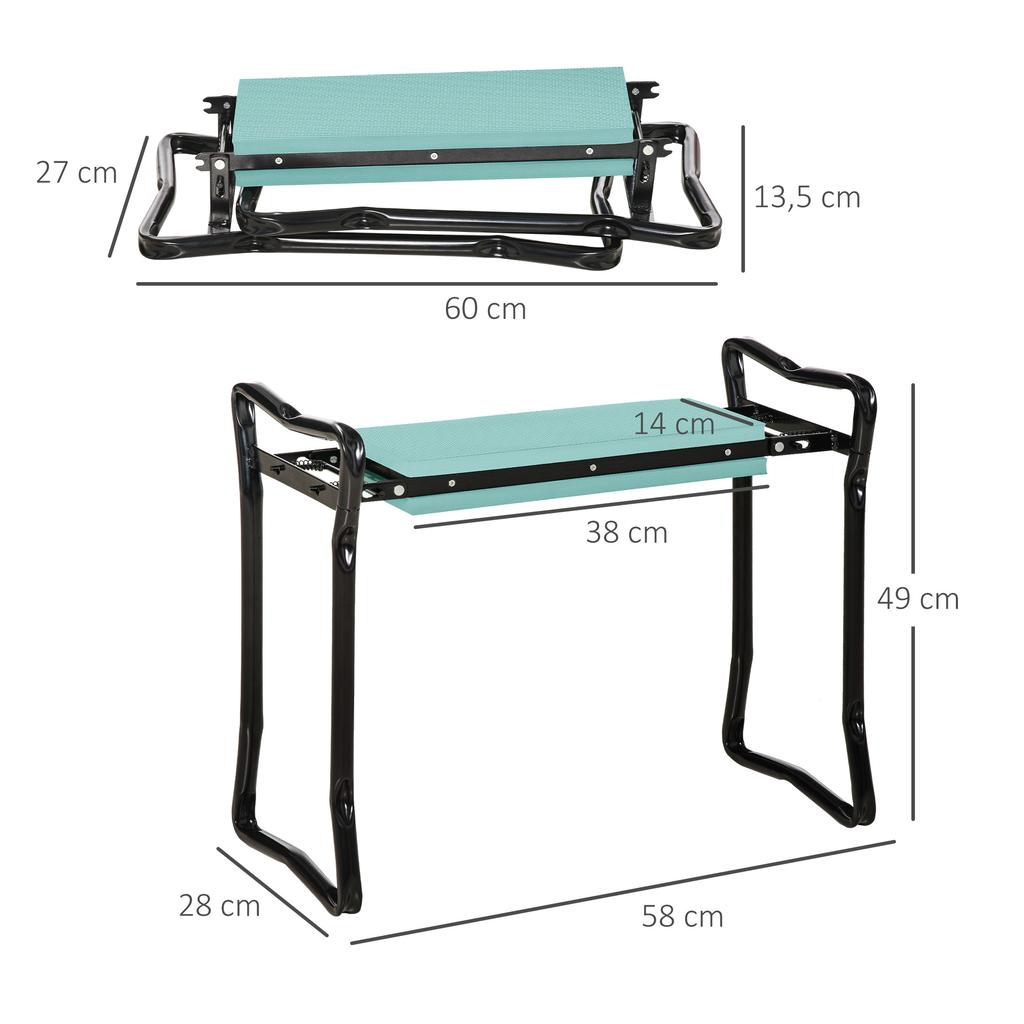Kneeling Bench for Gardening Foldable Garden Stool Tool Bags Padding Knee Aid Load Capacity Up To 150 Kg Work Stool Garden Bench for Kneeling &